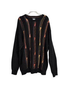 Franco Danti Grandpa Sweater Mens Size XXL Black Wool Blend Indie Grunge Italy